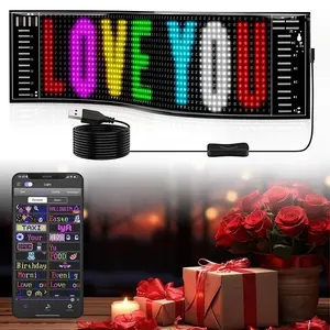 Programmable LED Rolling Display, Flexible LED Store Advertising Screen, APP Control + Remote, USB Power Supply, Customizable Text/Pictures, Window Display Light, Led Mood Light, Suitable for Store Windows/Bars/Parties/Festival Decorations