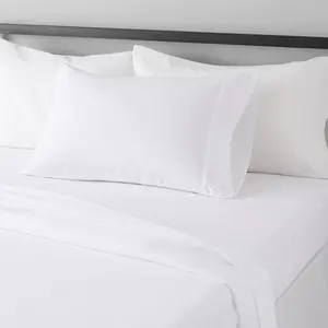 【Only 1 Gift Per Customer】【Random Color & Size】Lightweight Breathable Wrinkle-Free Brushed Microfiber  Bed Sheet Set  Twin, Bright White, Solid outdoorfun