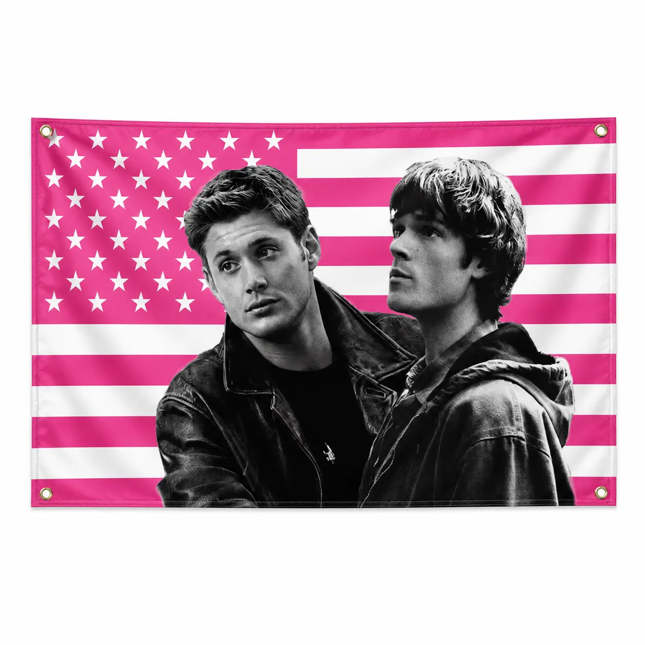 Dean Winchester And Sam Winchester American Flag, Funny Flag Tapestry