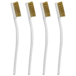 Small Brass Wire Brushes for Cleaning Wire Bristle Scratch Brush End Toothbrush 3D Printer Nozzle Cleaner Tool for Polishing Cleaning Welding Slag