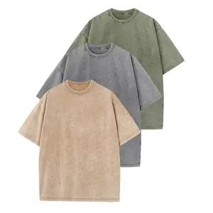 Men’s 4-Pack Vintage Washed T-Shirts, soft and breathable, loose short sleeves with a crew neck, suitable for casual street style, all-season wear, comfortable for everyday wear