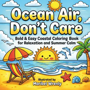 Ocean Air, Don’t Care: Bold and Easy Coloring Book for Relaxation and Summer Calm: Simple Beach, Coastal, and Tropical Designs with Thick Lines for ... (Whimsy Escapes: A Calming Coloring Journey), Coloring Books