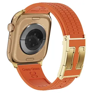 CRAZYGRASS Magnetic Silicone Watch Band for Square Smartwatch Compatible Bands Suitable For Apple Watch Series 11/10/9/8/7/6/5/4/3/2/1/SE2 Watch Strap Breathable Waterproof Classic and Elegant For women [WATCH NOT INCLUDED] FallFreshness Digital Wearable