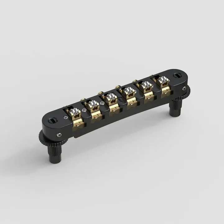 Guyker GM011 Adjustable Roller Tune-O-Matic Locking Bridge with Locking System, Zinc Alloy Body, Stainless Steel Components & Small Screws – Guitar Parts for Electric Guitars, Adjustable Bridge
