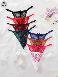JOCASTAA 8pcs Set Lace Panties For Women Everyday Coquette Aesthetic Foundation