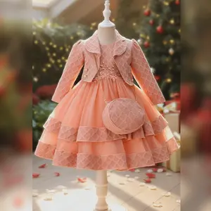 Girl Princess Dress Elegant Tiered Gown All Season Style Perfect for Birthday Party Wedding Holiday CelebrationChristmas Outfits