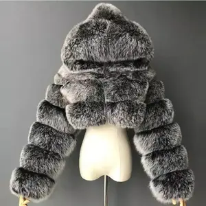 A furry faux fur coat with a hoodRAIMENTRY