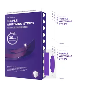 Purple Teeth Whitening Strips - 7/14 Whitening Sessions - Safe for Enamel - Non Sensitive Teeth