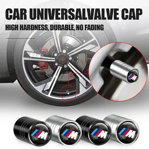 4pcs 3D Aluminum Alloy M Logo Emblem Badge Car Wheel Stem Air Valve Caps Tire Dust Cover For BMW M M3 M5 E36 E39 E46 E60 E90 E90 F10 F30 G20 G21 G30 G11 F15 X5 X6 Accessories