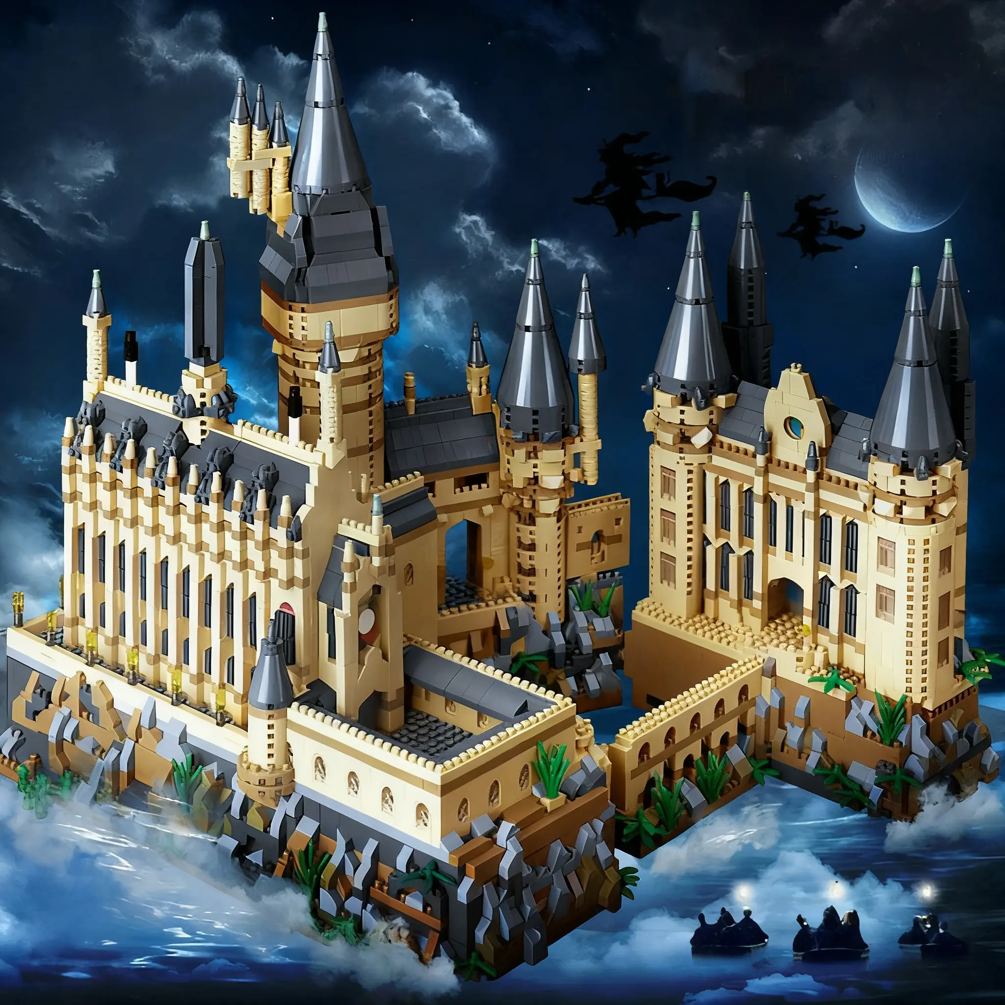 4697pcs Magic Castle Giant Building Block Set, Castle Building Kit, High Difficulty Assembly, Witch World Landmark, Adult Collectible Toy Gift, Halloween Christmas