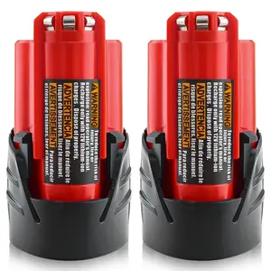 2-Packs 3.0Ah 48-11-2430 Compatible with Milwaukee 12V  Battery Lithium Ion 48-11-2420 48-11-2425 48-11-2401 48-11-2402 48-11-2440 48-11-2460 Cordless Power Tools