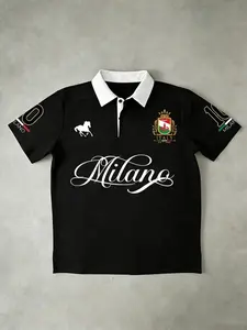 Men's Italian Milano Polo Shirt | Horse Logo & "ITALY EST 1946" Badge | Classic Button Placket | Breathable Lightweight Material | Ideal for Daily Wear & Summer Outings | Must-Have European Wardrobe Piece