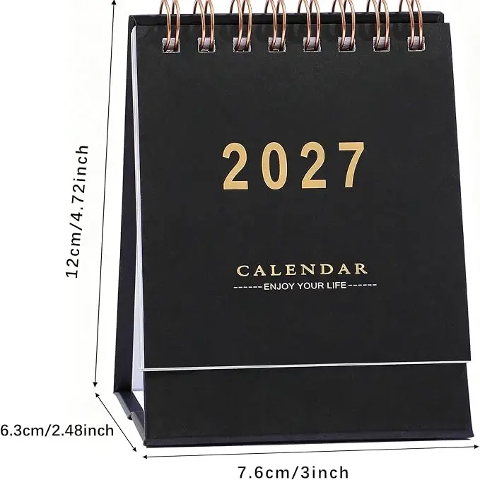 2027 Creative Design Compact Desk Calendar (1 Count) - Easy-Read Office Stationery, Decorative Organizer for Students, Home Office, Dormitory, School Workspaces sohochic