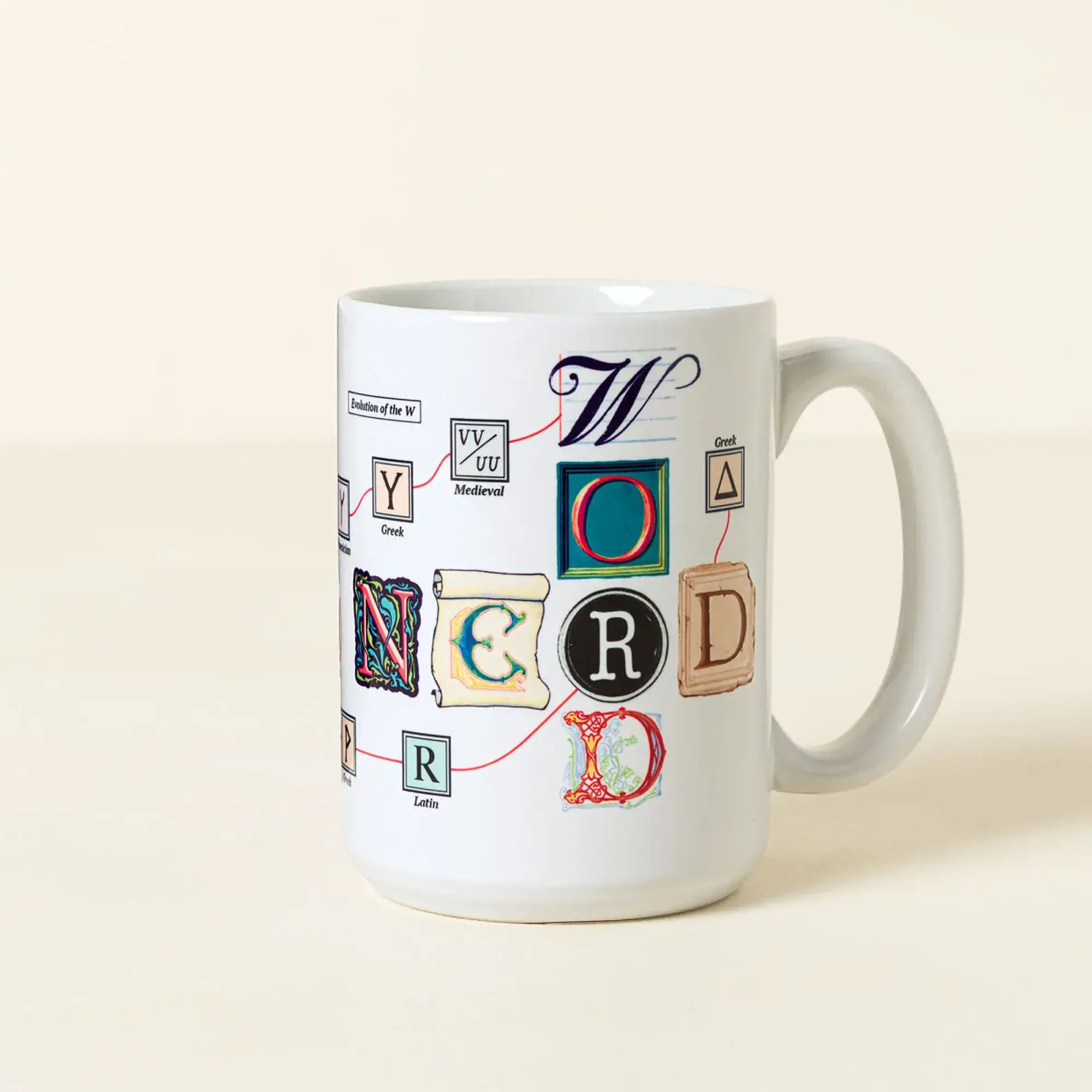 Word Nerd Interactive QR Mug, Kitchen Drinkware Cup for Coffee Lovers