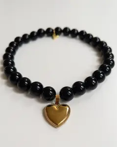 Polished Pup Black Beaded Dog Necklace