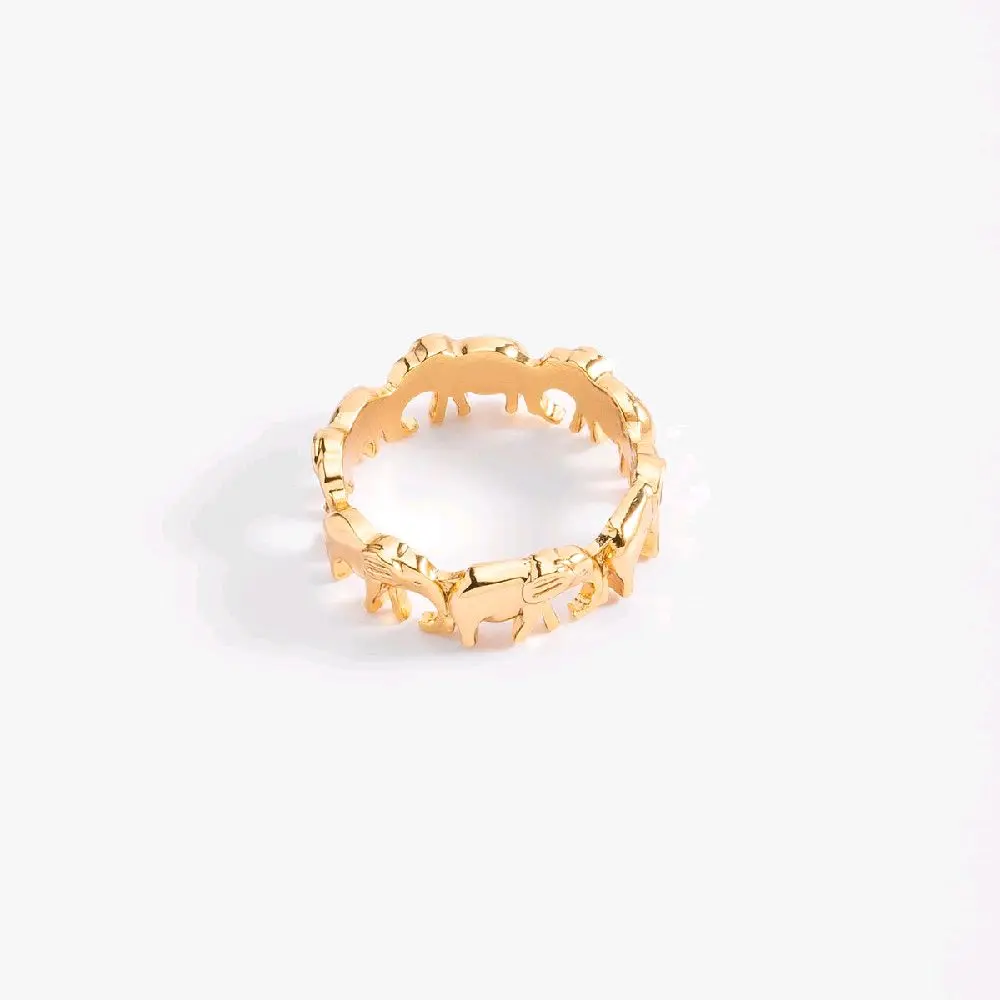 Elephant Ring with 4 Layers 18k Gold Plating for Women.  Elegant Fashion Accessory