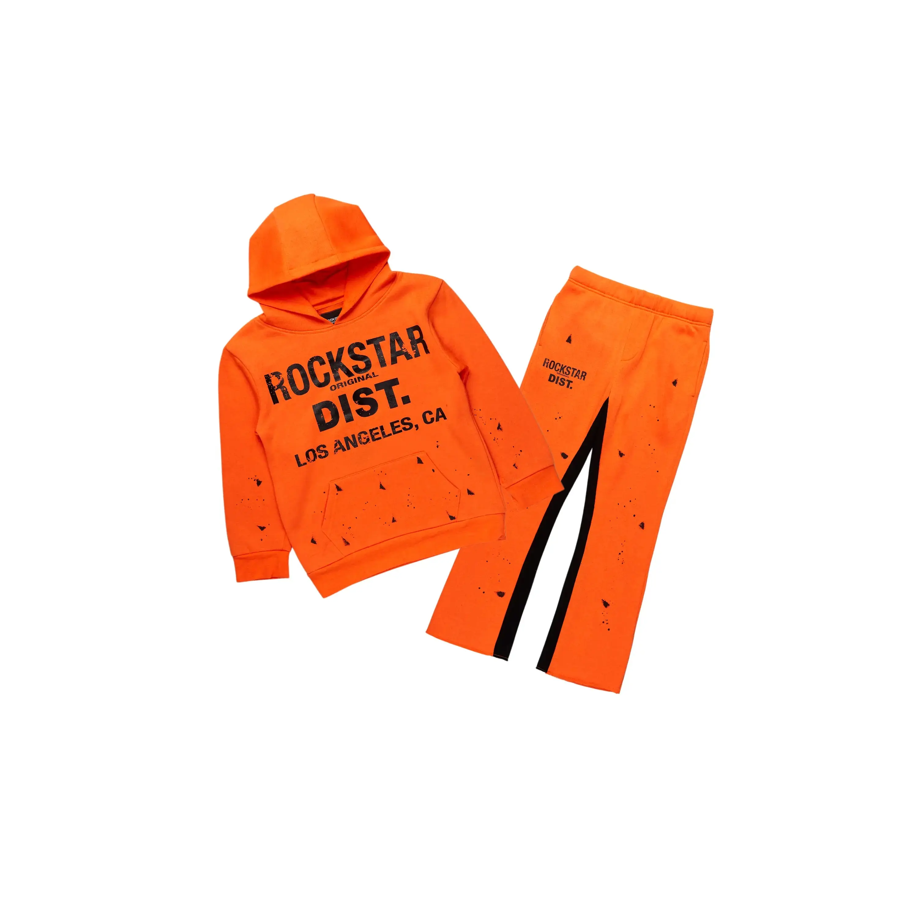 Boys Scottie Orange/Black Stacked Baggy Track Set