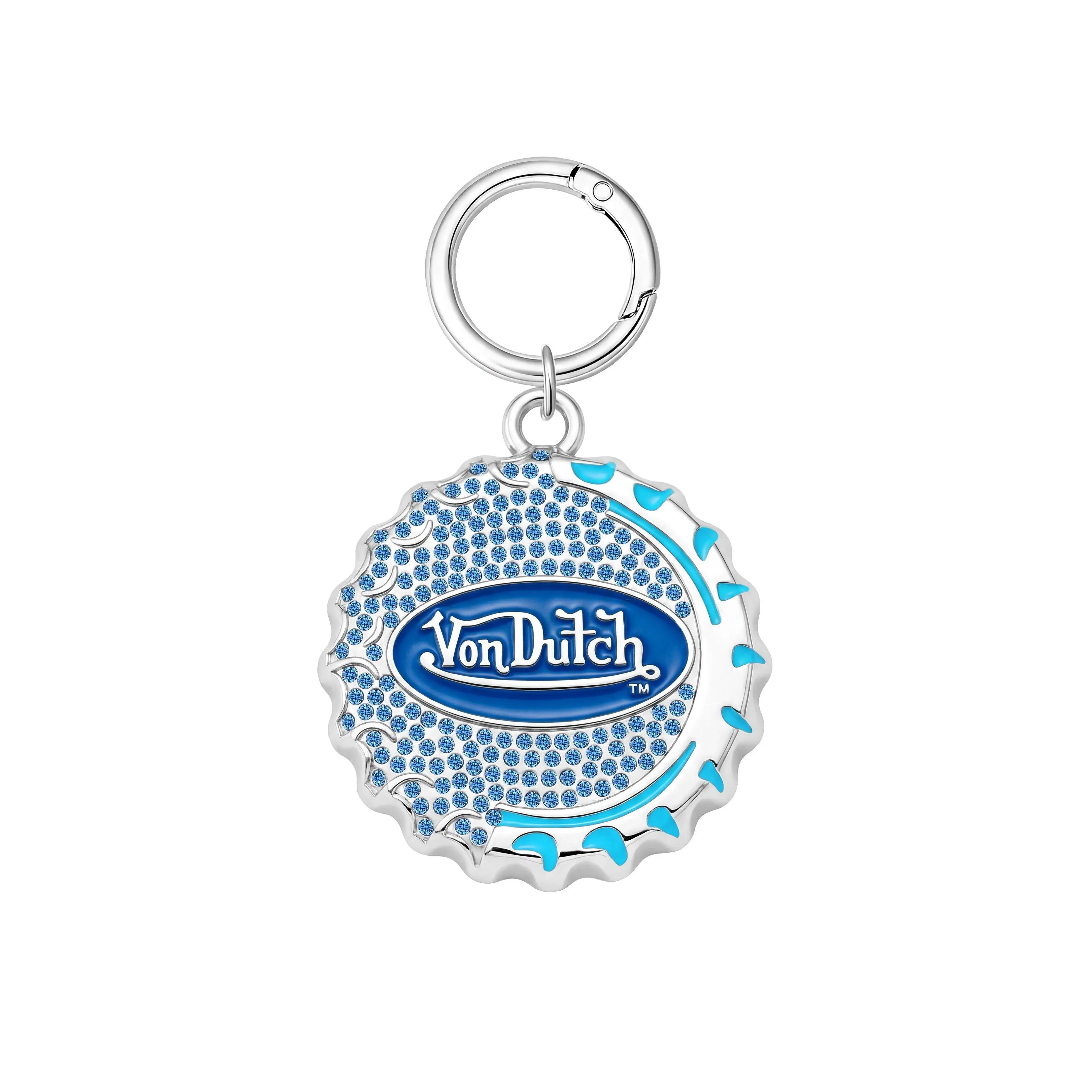 BOTTLE CAP CHARM KEYCHAIN - BLUE