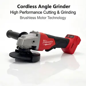 Milwaukee 18V cordless Angle Grinder,125mm Wheel Diameter With M14 Spindle,Variable No-load Speed And 33mm Max Cutting Depth, Lock-free Paddle Switch, Lightweight Body, Applied For Industrial Cutting,Polishing And Surface Machining Operations. ideal tool