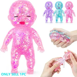 Curiosities Sugar Swaps Jumbo Baby Squishy, Stress Relief Fidget Toy, Soft Sensory Toy for Kids and Adults, Cute Elastic Collectible Glitter Babies Doll Squishies Stress Toy, Collectible Mochi Squishies
