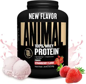 Whey Protein Powder – Whey Blend for Pre or Post Workout, Recovery, Anytime Low Sugar Protein Boost Meal Replacement with BCAA Branched Chain Amino Acids – New Flavor, Strawberry, 4 lb