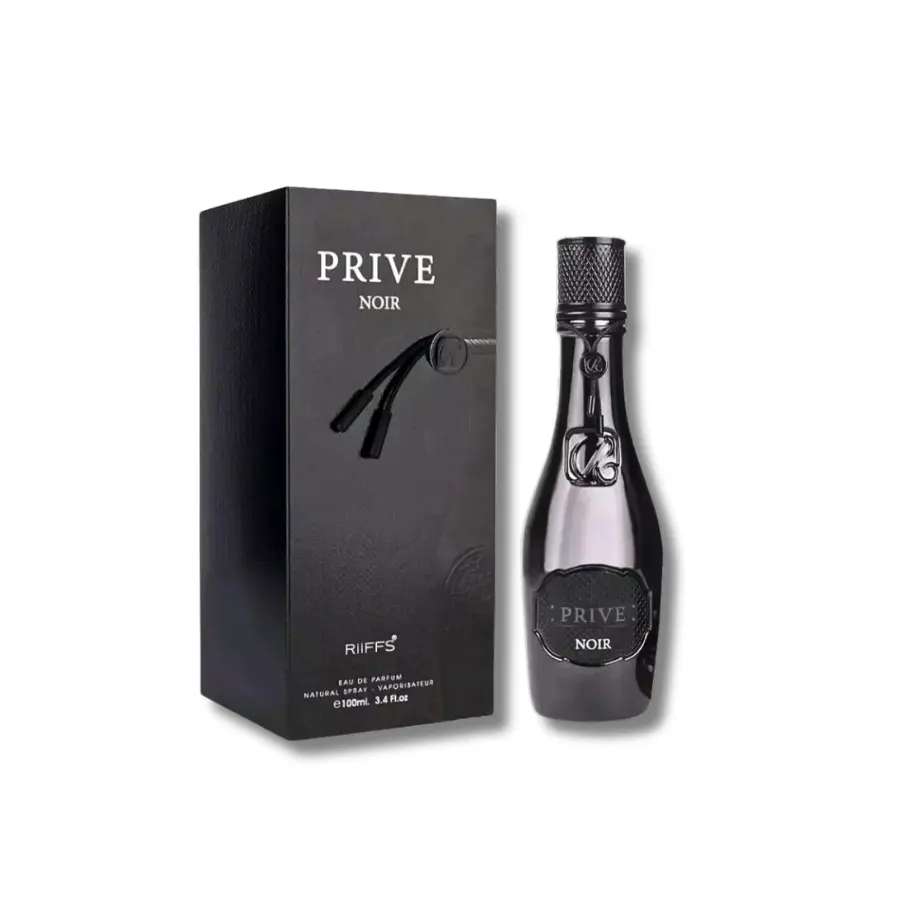 Riiffs Prive Noir Eau De Parfum, Aromatic Woody EDP Body Perfume with Citrus, Rose, and Leather Notes, Long-Lasting Luxurious Fragrance, 3.4 fl oz Spray, Aromatic Luxurious Fragrance, Edp Liquid, Unisex Fragrance