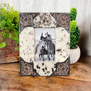 Ranchlands Cowhide & Tooled Leather Picture Frame