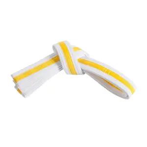 Double Wrap Striped White Belt