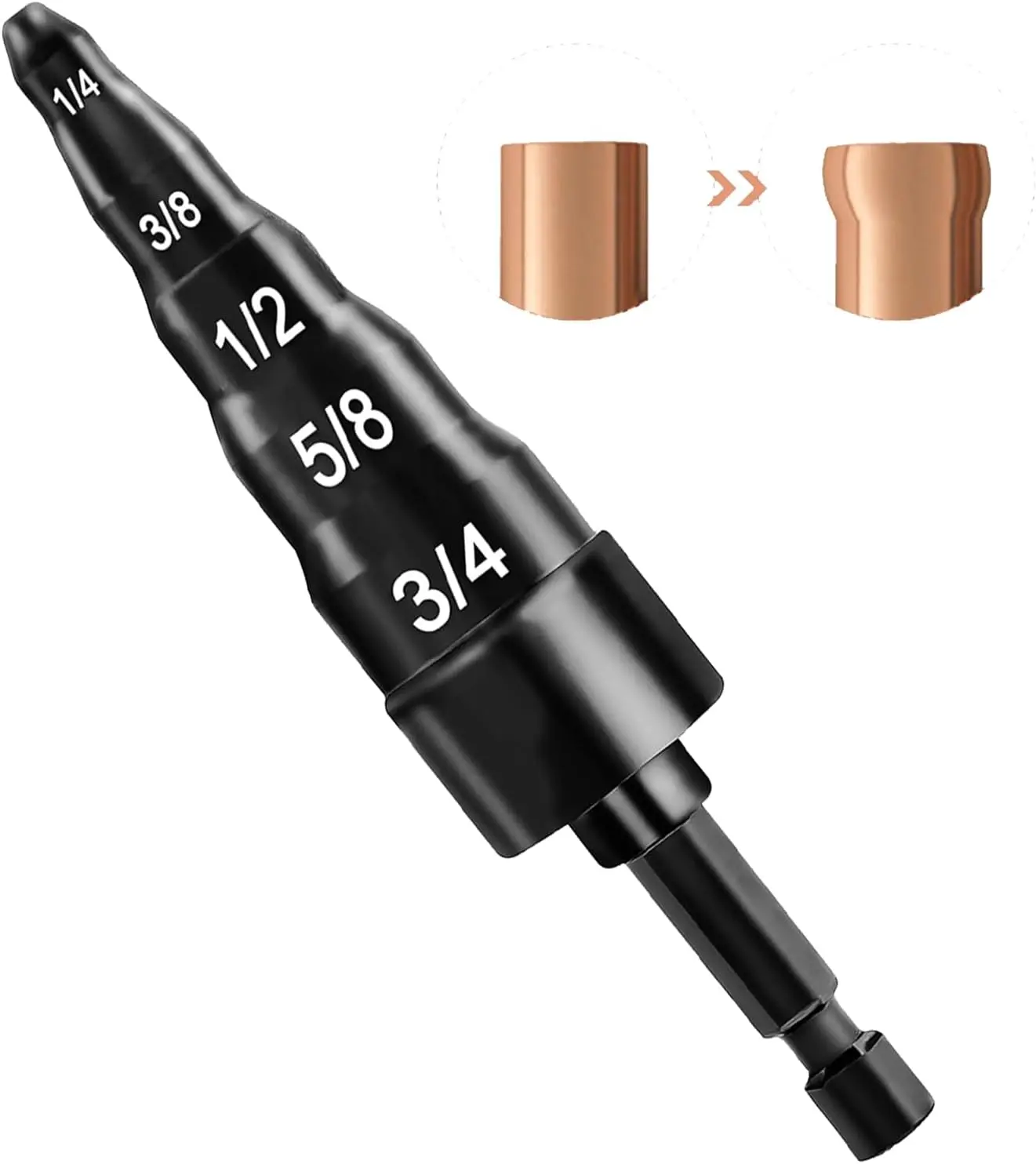 HVAC Repair Tool, Swage Tube Expander 5 in 1 Air Conditioner Copper Pipe Expander Swaging Drill Set Copper Tubing Tool with 1/4, 3/8, 1/2, 5/8, 3/4 Bits
