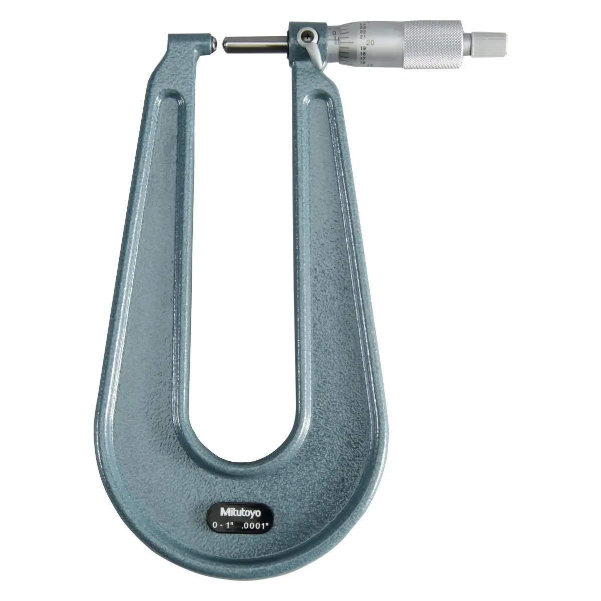 Mitutoyo 118-120 SAE Series Analog Micrometer - Measuring Tool with Carbide Jaws, Ratchet Stop, 0.0002 in Precision, Thickness Measure for Office & School Supplies