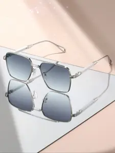 Fashionable Metal Frame Sunglasses with Unique Design, Elegant Square Shape for All Seasons, Perfect Gift for Daily Commute & Holidays