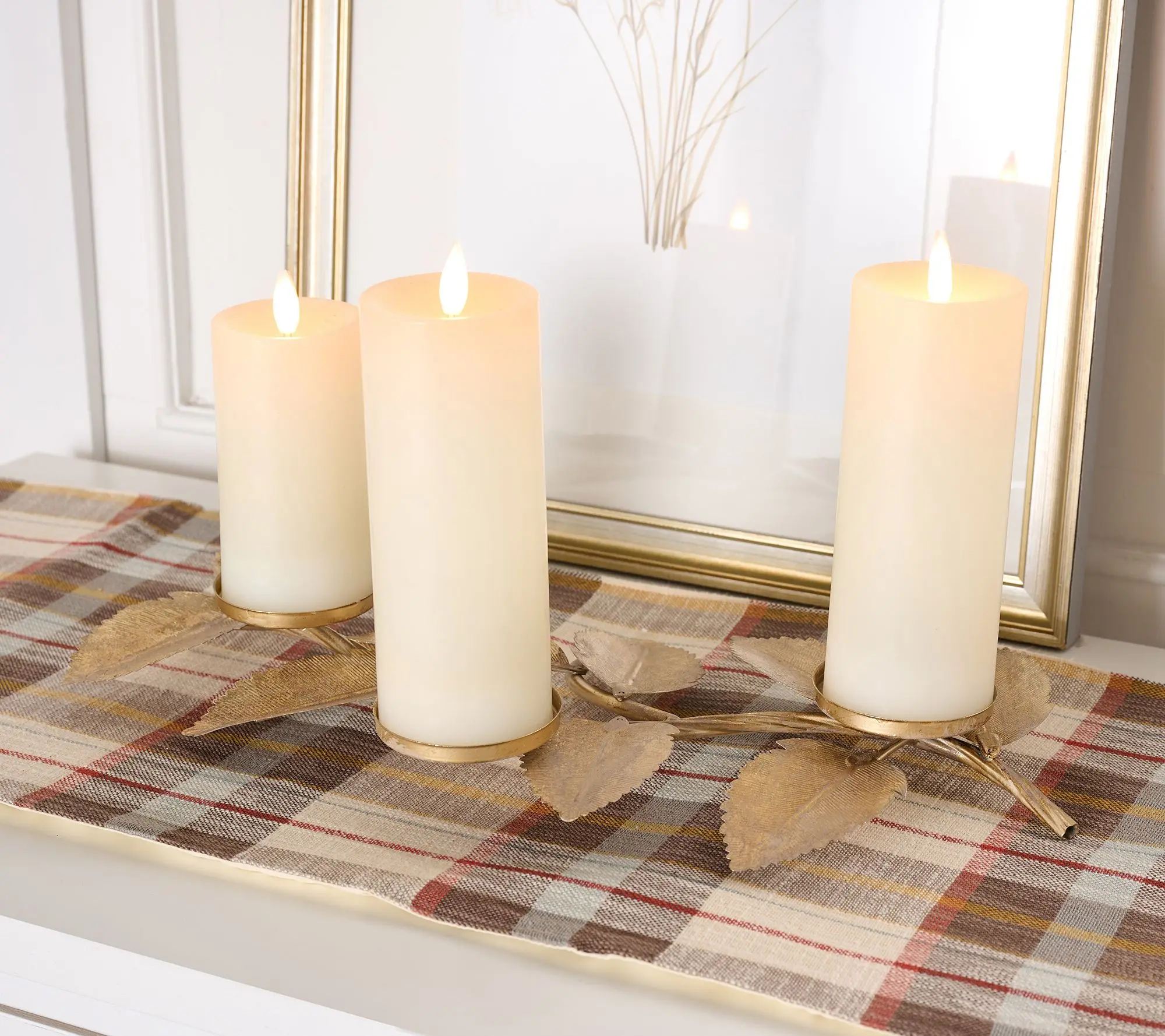 20"L Metal Leaf Pedestal Candle Holder by Valerie