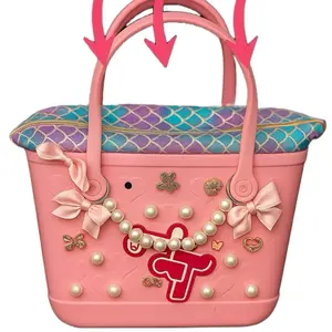 INTIMIX Handmade Zipper Cover for Structured Totes – Mermaid (Medium) | Fits bags like Bogg