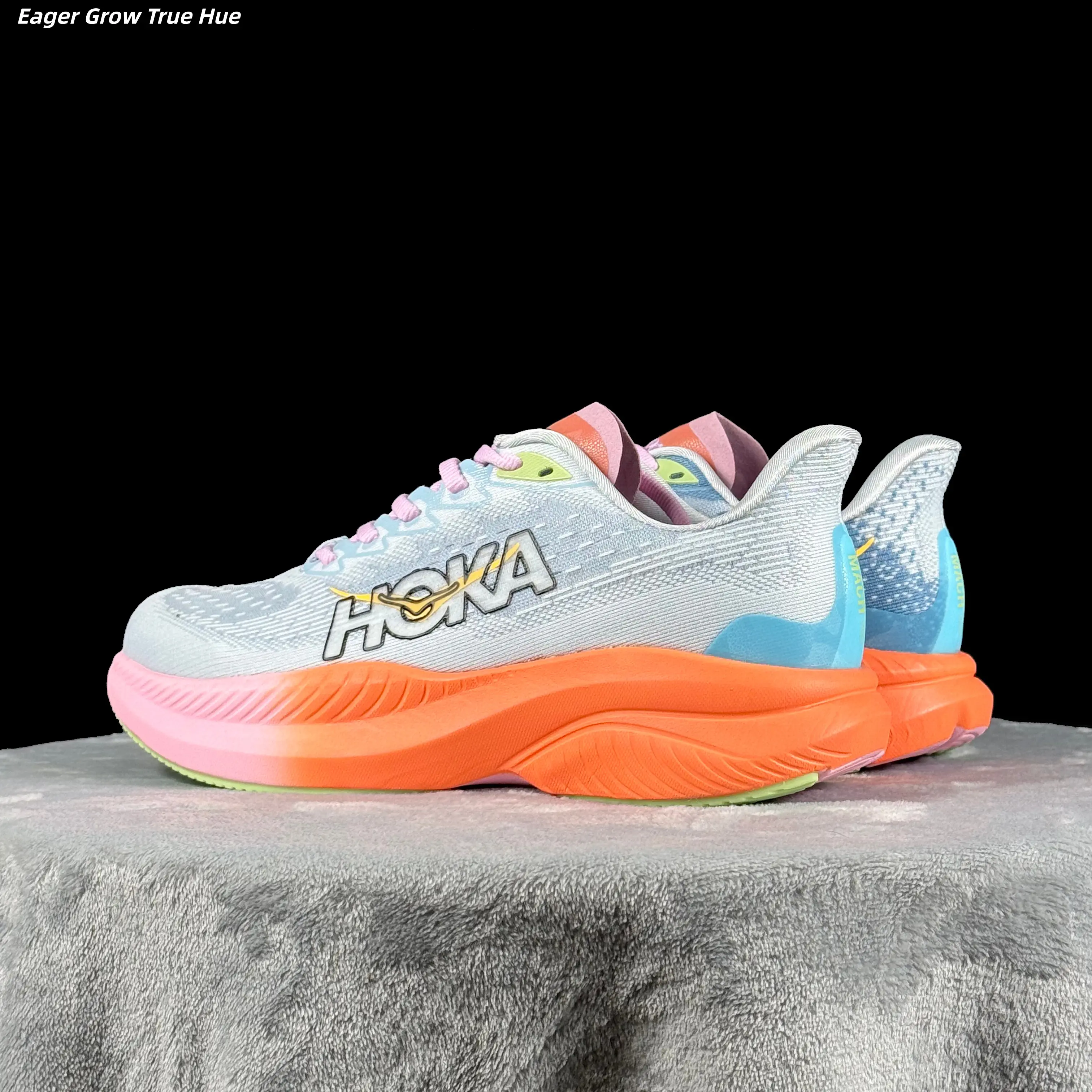Brand New Original Box Off White Orange Pink Gradient Mesh Road Running Shoes Ultra Thick Streamline Foam Cushion Non Slip Breathable Training Gym Athletic Sneakers US Sizes 5-12