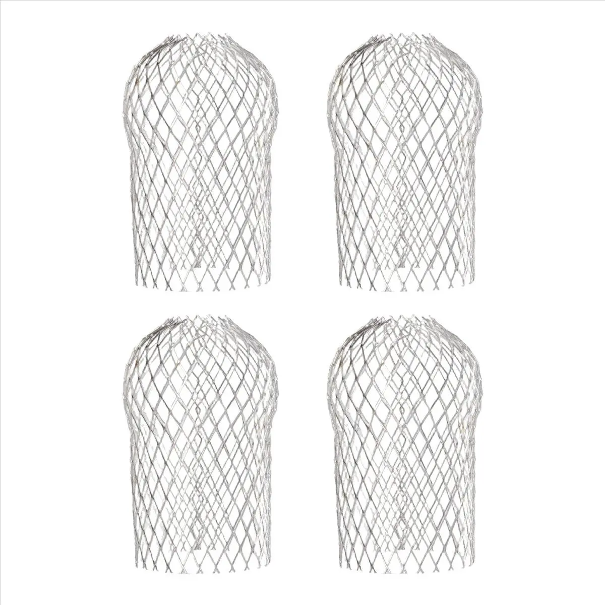 4-Pack Aluminum Gutter Downspout Mesh Guards, 3.5in Debris Block Strainers, Easy-Install Expandable Gutter Protectors (Car Exterior Decoration Accessory Set)