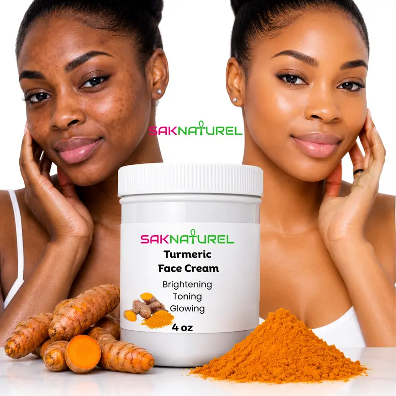 Turmeric Brightening Face Cream - Glow, Tone , Even Skin- 4 OUNCES Ultra Glow Turmeric Face Cream Acne Dark Spot Turmeric Skin Brightening