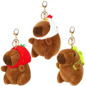 Capybara Plush Keychain Stuffed Animal Chibi Anime Charm Pendant Backpack Keychain Cute Kawaii Accessories Small Jewelry Animal Lover Charm Gift for Her Birthday Holiday Gift Ideas Decor Bag Accessory woman keychain