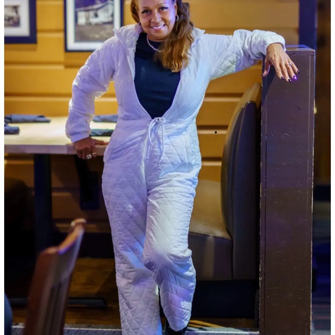 Winter Hooded Jumpsuits Elegant Cotton Padded Warm Ski Suit  Casual Tracksuits Overalls Womenswear Outwear