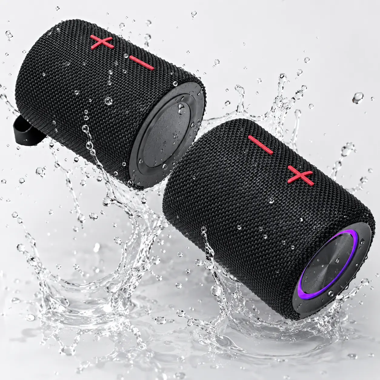 2-in-1 Splittable Magnetic Multifunctional Portable Speaker - 20W Loud Bass, Bluetooth 5.3, IPX5 Water Resistant, Rechargeable Transparent Metal Body, Stereo Audio, Aux Input, for Home & Outdoor Use, Wired Connection Support