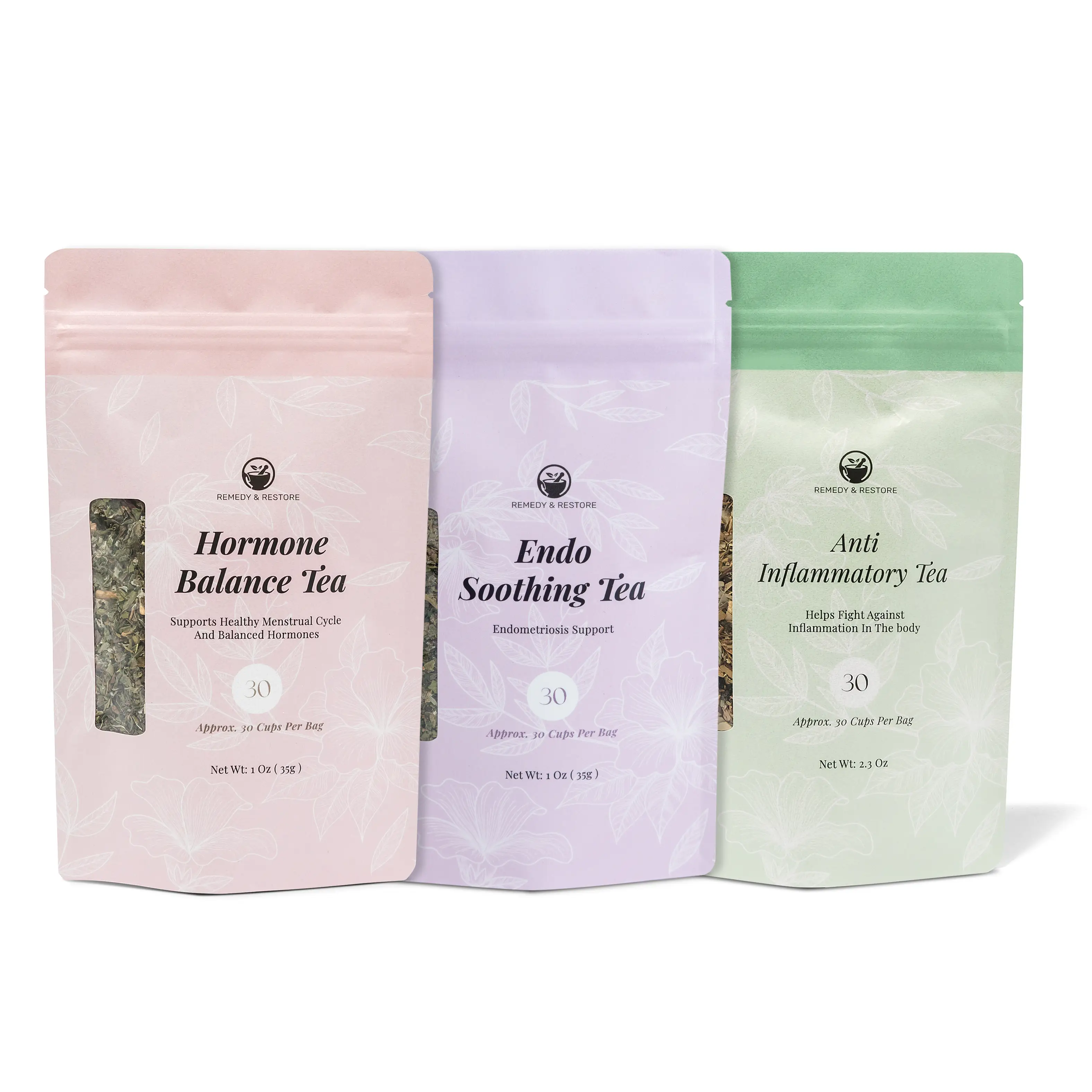 Hormone Balance, Endo Soothing & Anti-Inflammatory Tea Bundle – Supports PCOS, Endometriosis, Joint & Digestive Health by Remedy & Restore