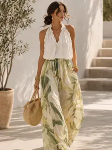 Quiet Luxury Summer Dress  Elegant Minimalist V Neck Flowy Maxi Dress Old Money Aesthetic Vacation Outfit 2025