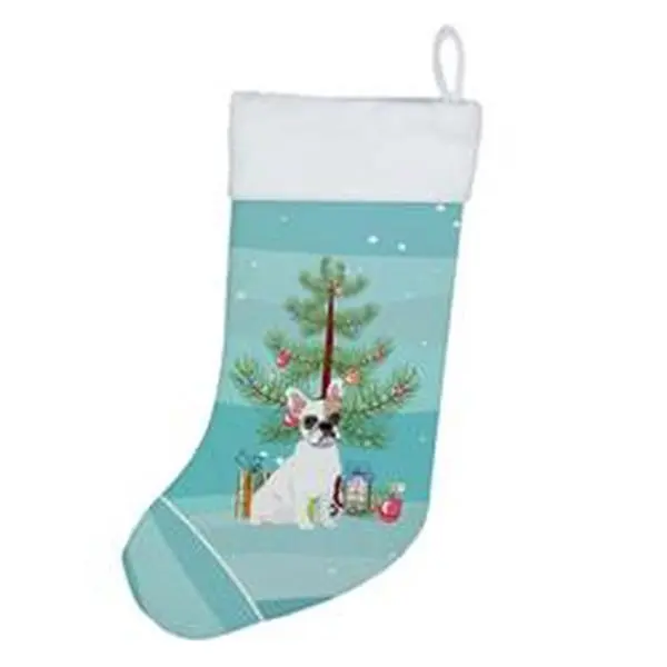 18 x 13.5 in. Unisex French Bulldog White No.1 Christmas Christmas Stocking