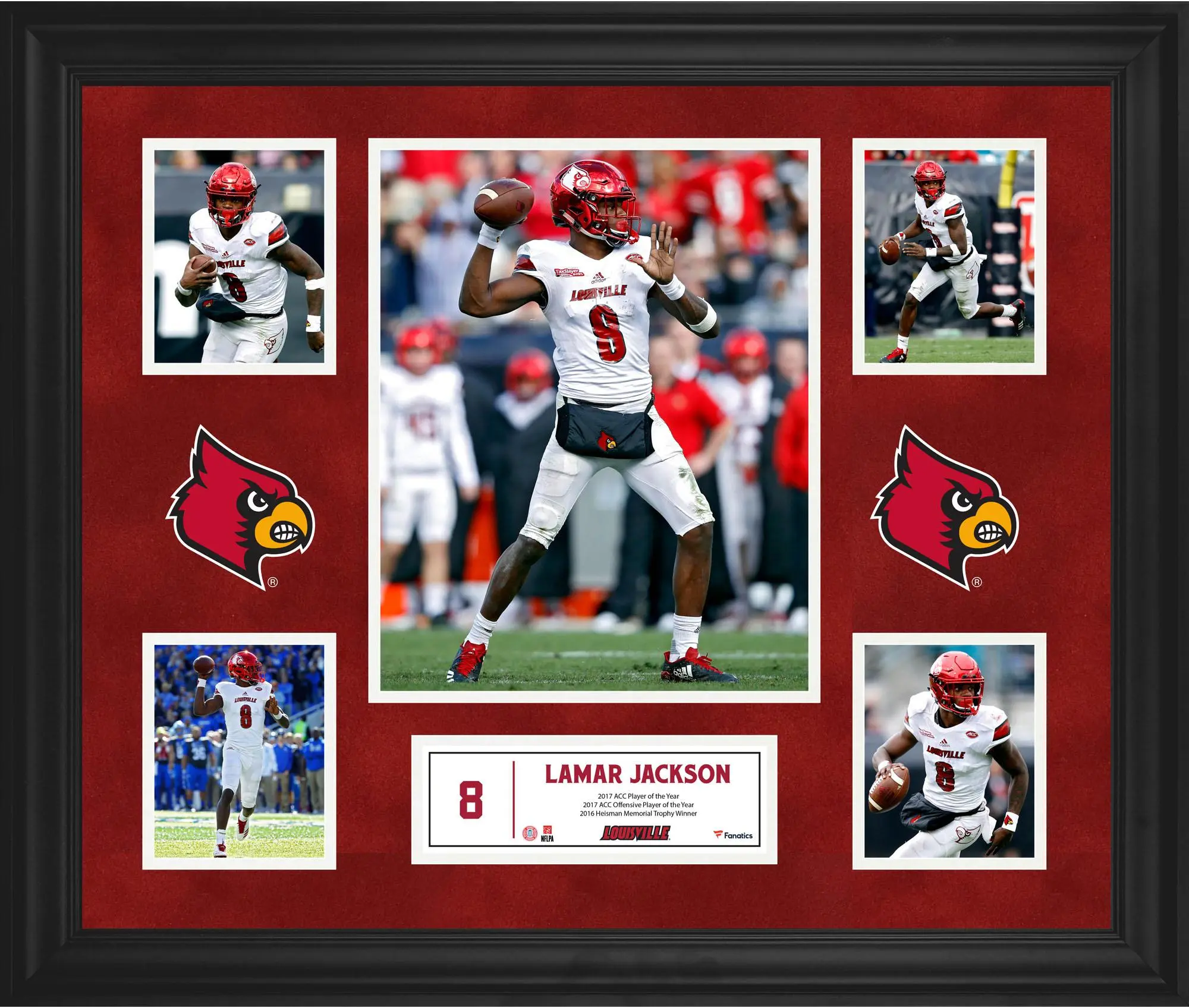 Lamar Jackson Louisville Cardinals Framed 23'' x 27'' 5-Photo Collage