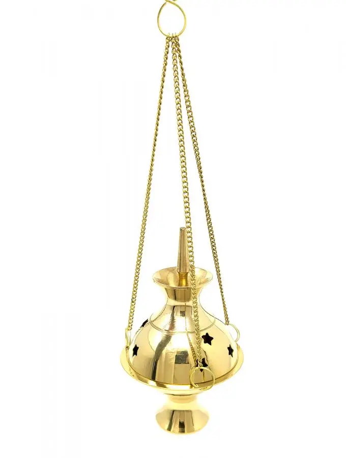Brass Hanging Burner 4"H - Incense Censer Brass Hanging Burner 4"H - Incense Censer