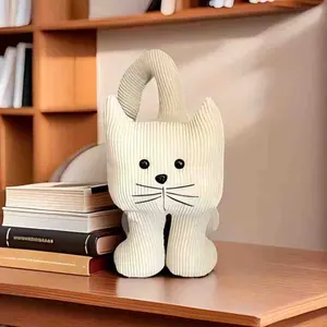 Cute 3D Standing Cat Door Stopper, Heavy Weight Non-Slip Fabric Door Wedge, Blocks Summer Bugs & Noise, Perfect for Apartment & Dorm, No Drill, No Damage