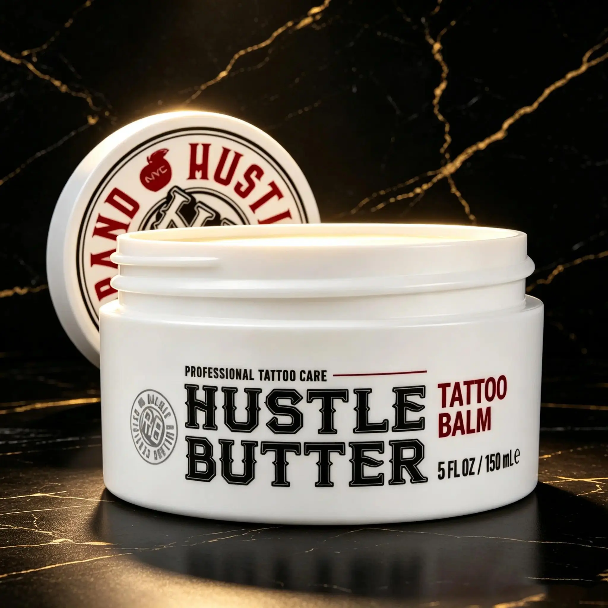 Hustle Butter 5oz Tattoo Aftercare Balm - Soothing Cream for Fresh Ink & New Tattoos. Helps Soothe Itchiness, Reduce Scabbing & Support Recovery. Non-Greasy Daily Care for Sensitive Skin.