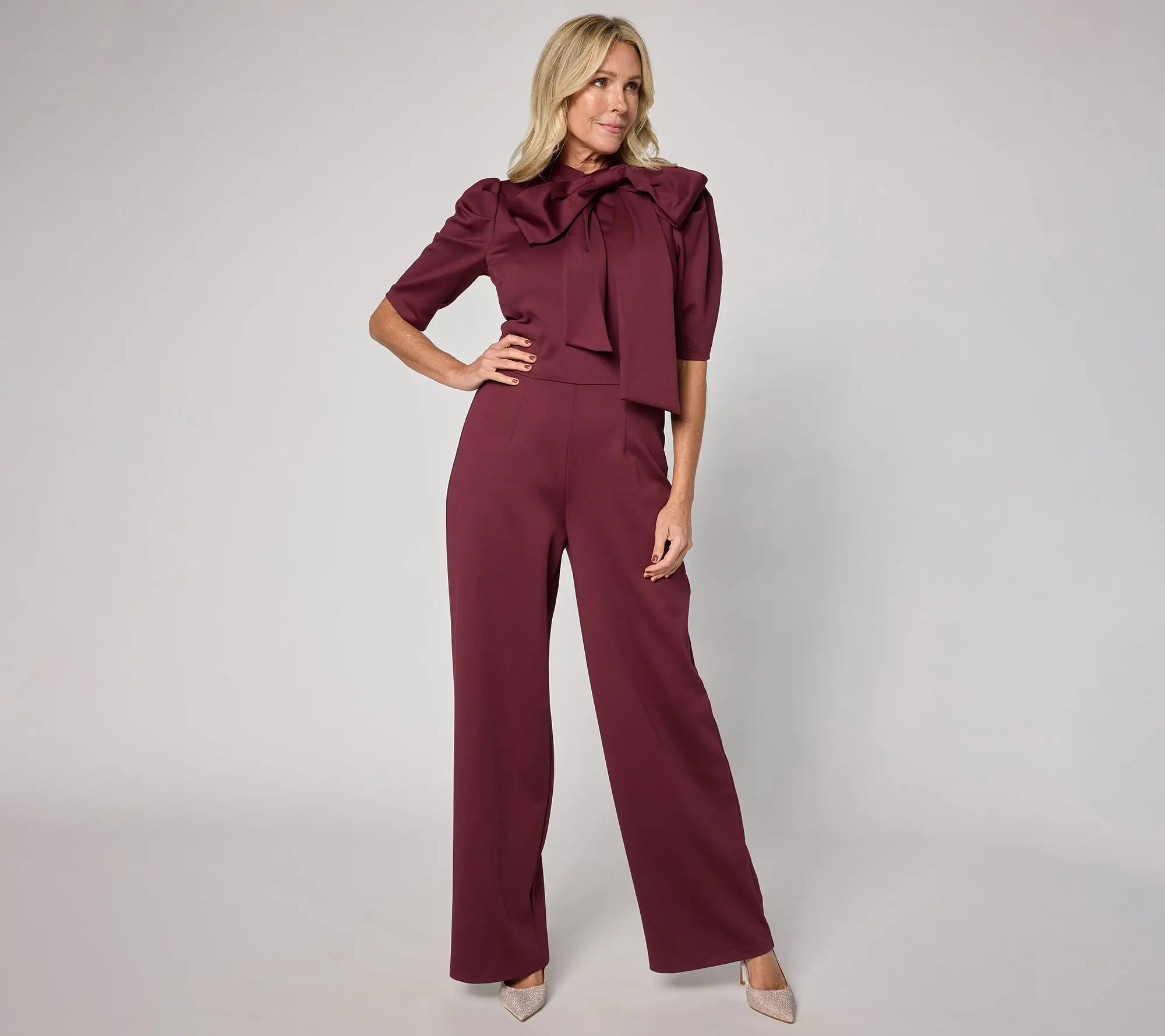 Studio Park x Sandra Bennett Petite Bow Detail Jumpsuit