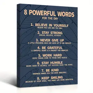 1 Piece Wooden Frame Canvas, Life's 7 Rules Canvas Decorative, Suitable for Office, School, Library, Home 11.8inch * 15.7inch Perfect Room Decoration