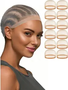 2pcs HD hair net wig caps, invisible high elasticity compression caps, high transparency ultra-thin stockings