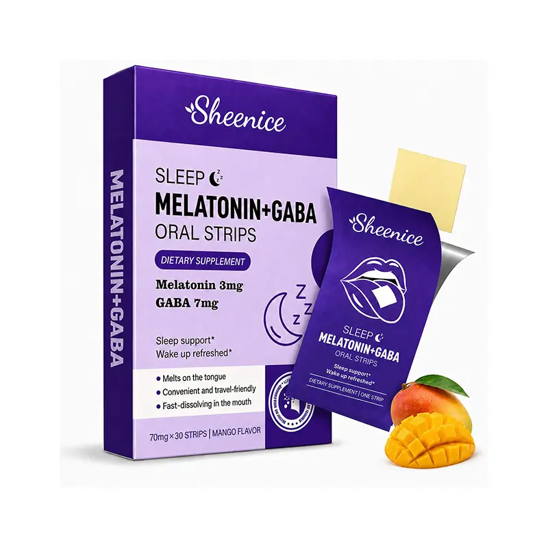 Sleep Quick Melt Strips | Dissolvable Sleep Support Supplement | Melatonin 3mg + GABA 7mg | Vegan, Sugar-Free, Mango Flavor | 30 Strips